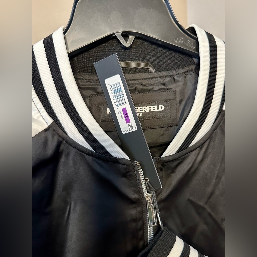 Karl Lagerfeld Paris Colorblock Varsity Jacket - XXL - Picture 6 of 7